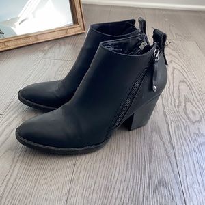 Black heel booties
